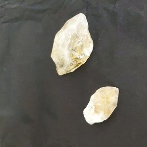 Two Raw Pieces of Citrine